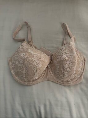 Victoria's Secret Lace Overlay Bra in Nude Blush size 36DD